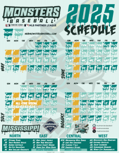 Mississippi Mud Monsters announce schedule for 2025 season